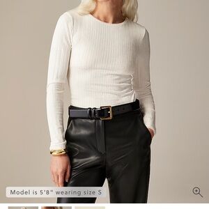 Women's Ivory Pointelle Long Sleeve Top